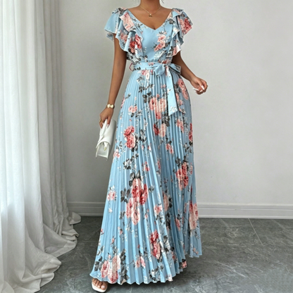 👗 LIMITED-TIME 50% OFF! ✨ Women's Retro Floral Pleated Maxi Dress – Flowy, Elegant, Boho Chic 🌸