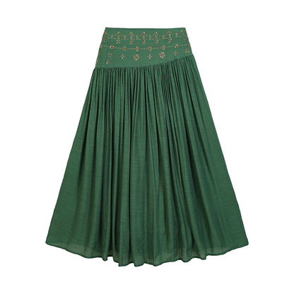 Women's High Waist A-Line Long Skirt