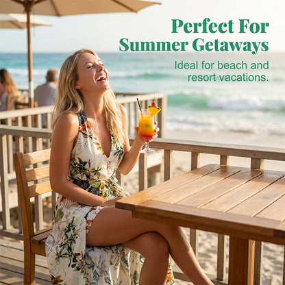 Elegant V-Neck Beach Skort Dress