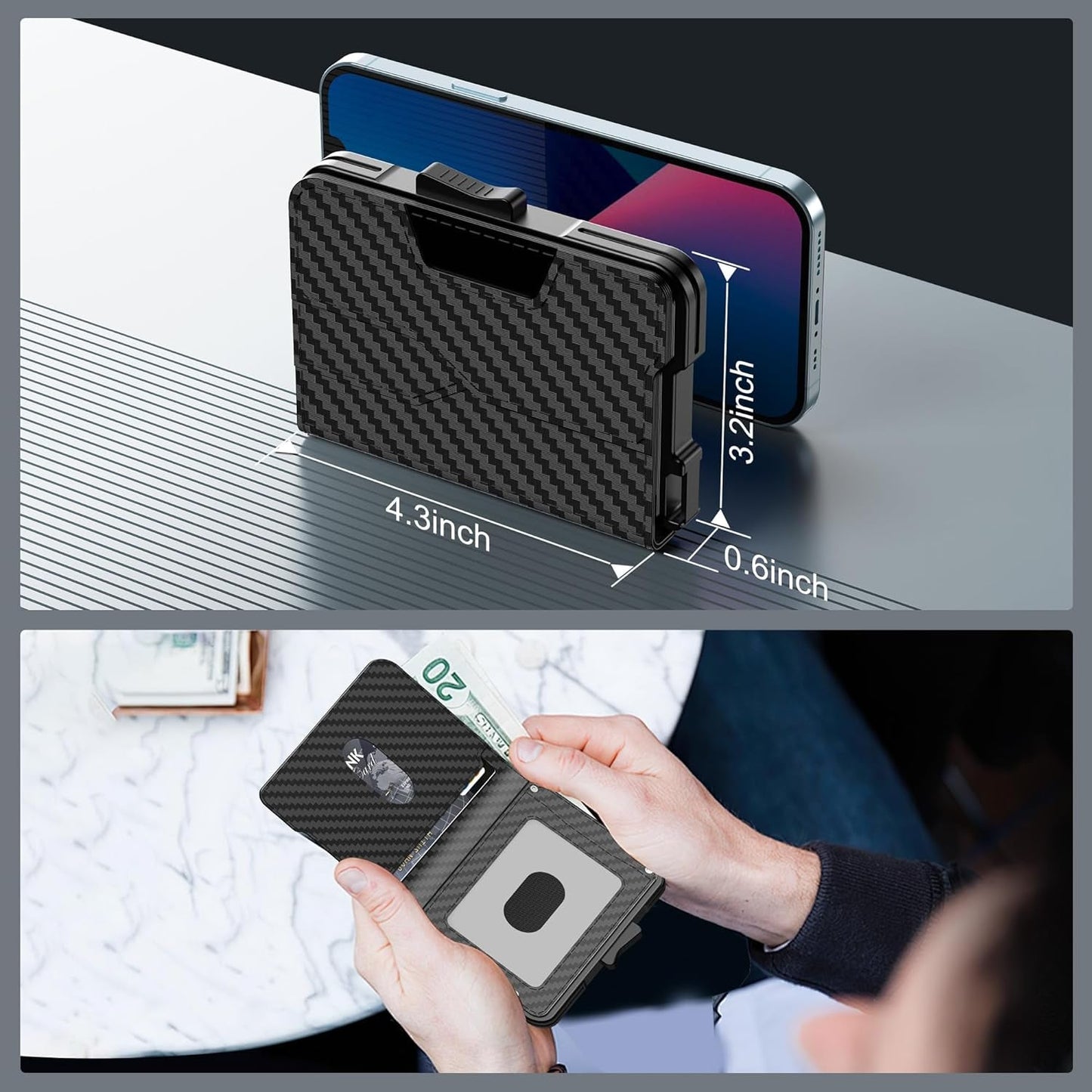 Slim RFID Wallet for Men | Minimalist Pop-Up Card Holder with Cash Slot