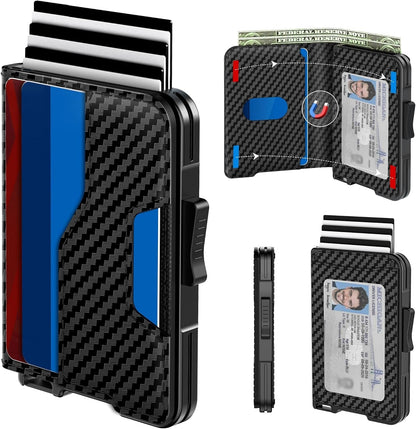 Slim RFID Wallet for Men | Minimalist Pop-Up Card Holder with Cash Slot