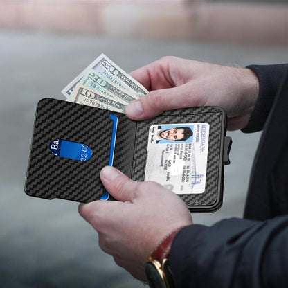 Slim RFID Wallet for Men | Minimalist Pop-Up Card Holder with Cash Slot