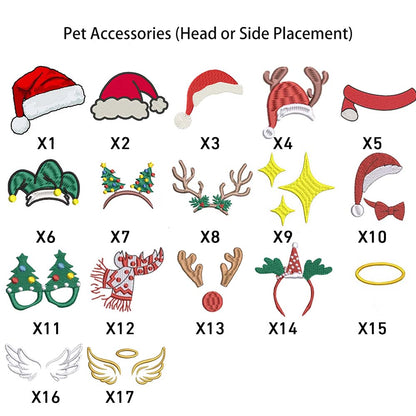 Custom Embroidered Pet Portrait Christmas Jumper Sweatshirt Hoodie – Personalized Xmas Gift for Dog & Cat Lovers