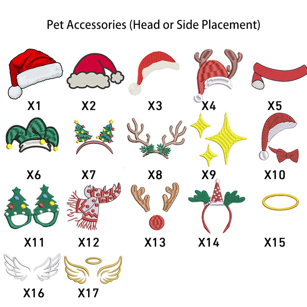 Custom Christmas Pet Face Embroidered Sweatshirt Hoodie For Dog Mom and Dog Dad